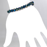 Green Blue Dark-Iridescent Beaded Bracelet