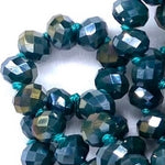 Green Blue Dark-Iridescent Beaded Necklace