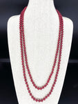 Red Maroon-Matte Beaded Necklace