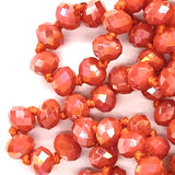 Orange Burnt-Iridescent Beaded Necklace