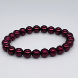 Red Maroon-Pearl Beaded Bracelet