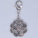 Filigree Medallion Silver Clip-On Charm