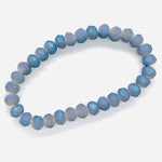 Blue Chambray-Matte Iridescent Beaded Bracelet