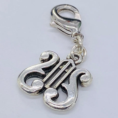 Vintage Harp/Lyre Clip-On Charm