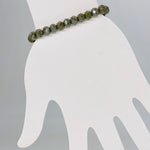 Green Olive-Iridescent Beaded Bracelet