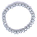 Gray Pale-Iridescent Beaded Bracelet