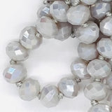 Gray Pale-Iridescent Beaded Necklace