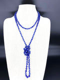 Blue Royal-Iridescent Beaded Necklace