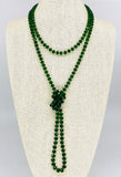 Green Dark-Transparent Sparkle Beaded Necklace