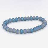 Blue Chambray-Matte Iridescent Beaded Bracelet