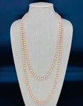 Orange Pale Peach-Iridescent Beaded Necklace