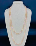 Orange Pale Peach-Iridescent Beaded Necklace