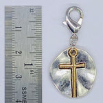 Two-Tone Cross Medallion Clip-On Charm