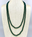 Green Dark-Sparkle Beaded Necklace