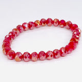 Red Raspberry-Iridescent Beaded Bracelet