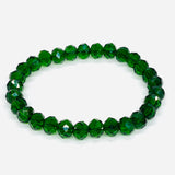 Green Dark-Transparent Sparkle Beaded Bracelet