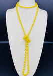 Yellow-Iridescent Beaded Necklace