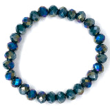 Green Blue Dark-Iridescent Beaded Bracelet