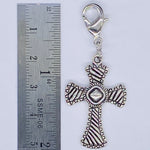 Diagonal Pattern Cross Clip-on Charm