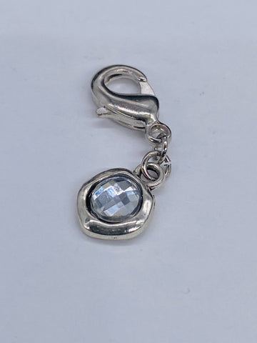 Clear Crystal Round Enhancer Clip-On Charm