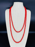 Red-Sparkle Beaded Necklace