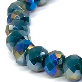 Green Blue Dark-Iridescent Beaded Bracelet