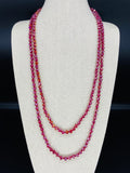 Red Maroon-Iridescent Beaded Necklace