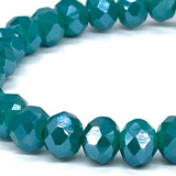 Turquoise Dark-Iridescent Beaded Bracelet