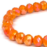 Orange-Iridescent Beaded Bracelet