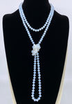 White Milky-Transparent Sparkle Beaded Necklace