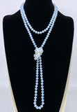 White Milky-Transparent Sparkle Beaded Necklace