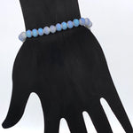 Blue Chambray-Matte Iridescent Beaded Bracelet