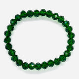 Green Dark-Transparent Sparkle Beaded Bracelet