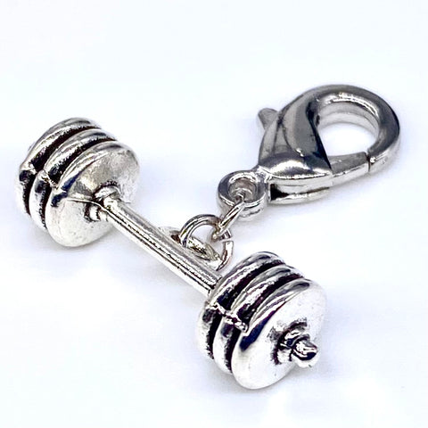 Dumbbell Horizontal Clip-On Charm