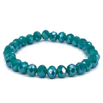 Turquoise Dark-Iridescent Beaded Bracelet