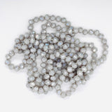 Gray Pale-Iridescent Beaded Necklace