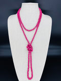 Pink Fuchsia-Shine Beaded Necklace