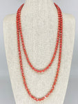 Orange Burnt-Iridescent Beaded Necklace