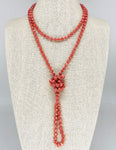 Orange Burnt-Iridescent Beaded Necklace