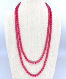 Pink Dark-Sparkle Beaded Necklace