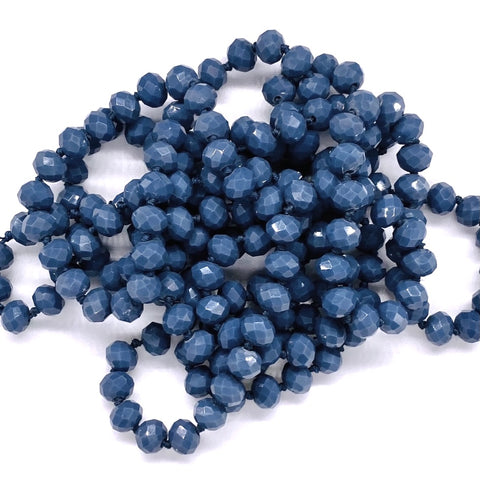 Blue Denim-Sparkle Beaded Necklace