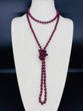 Red Maroon-Pearl Beaded Necklace