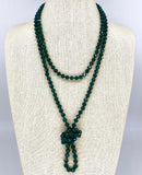 Green Dark-Sparkle Beaded Necklace