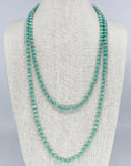 Turquoise Light Green-Iridescent Beaded Necklace