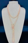 Orange Pale Peach-Iridescent Beaded Necklace