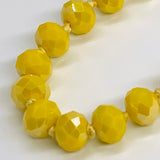 Yellow-Iridescent Beaded Necklace