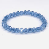 Blue Chambray-Iridescent Beaded Bracelet