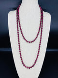 Red Maroon-Pearl Beaded Necklace