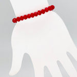 Red-Sparkle Beaded Bracelet