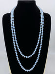 White Milky-Transparent Sparkle Beaded Necklace